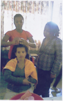 Training in hair dressing was provided to some members with the financial support of the Addis Ababa Administration Women's and Children's Bureau in 2014 (2006 E.C.)