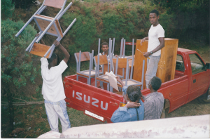 HAPCO's financial support enabled the ENAD to buy office furniture to its branches. Jimma branch's furniture being loaded to a pickup truck on Tahsas 18, 1998 (27 December 2005)