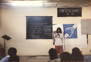 Liya giving training at ENAD in July 1998